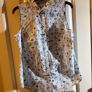 St John’s Bay sleeveless button blouse.